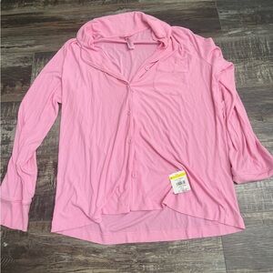 NWT SKIMS Pink Women's Button-Up PJ Top